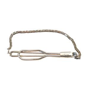 Swank Tie Clip Flat Cable Chain Bar White Gold-Plated Statement Vintage